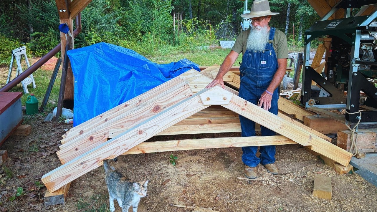 Cutting & Assembling Rafters with decorative details | Covered Bridge Build, Ep 5