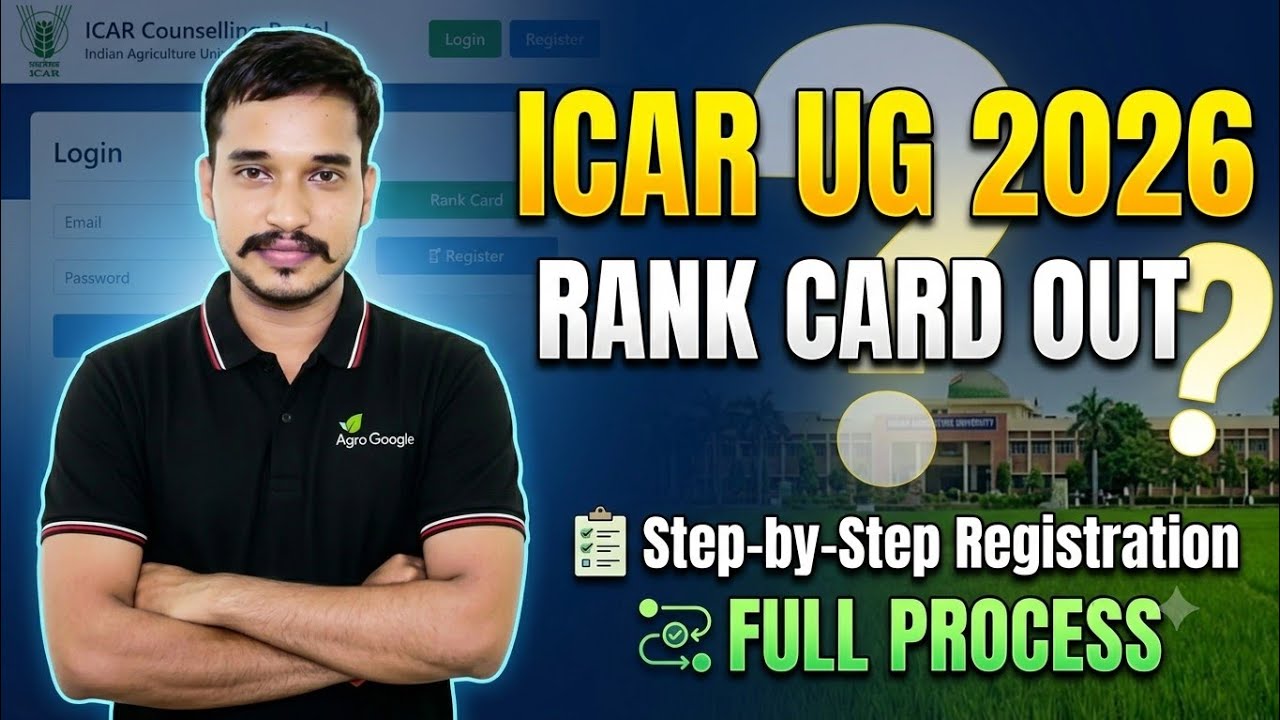 ICAR UG 2026 Rank Card Registration Started? Full Process Step by Step