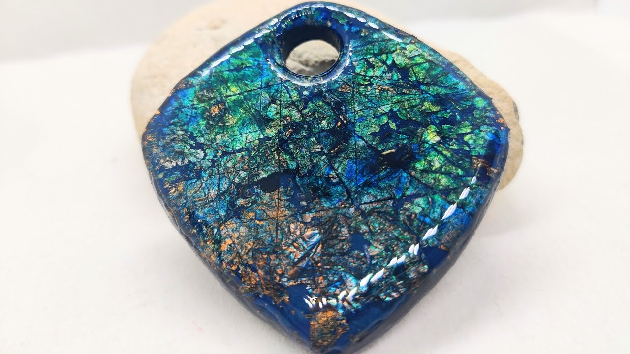 Faux labradorite Polymer clay tutorial