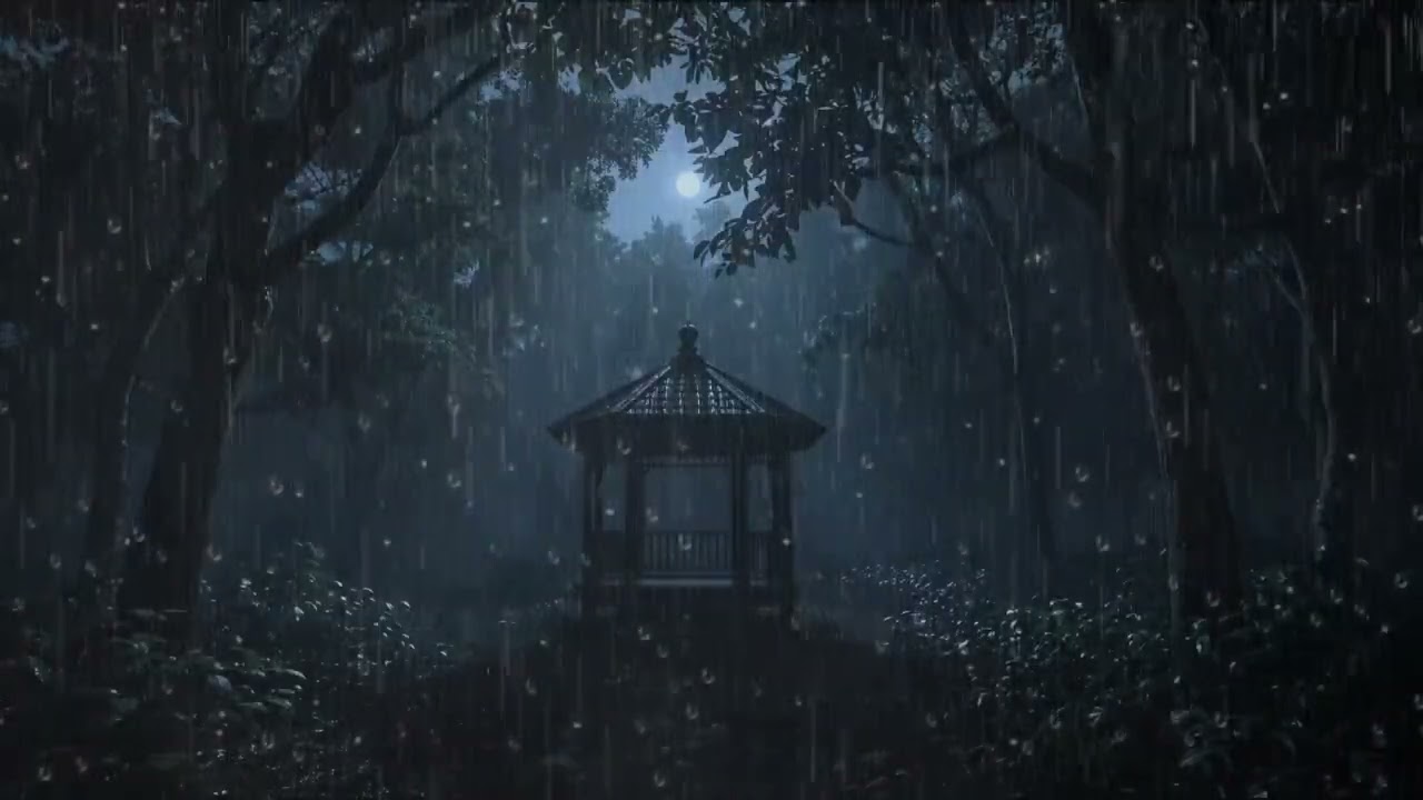 Heavy Night Rain in the Forest 🌙 Soothing Rain Sounds for Deep Sleep & Relaxation