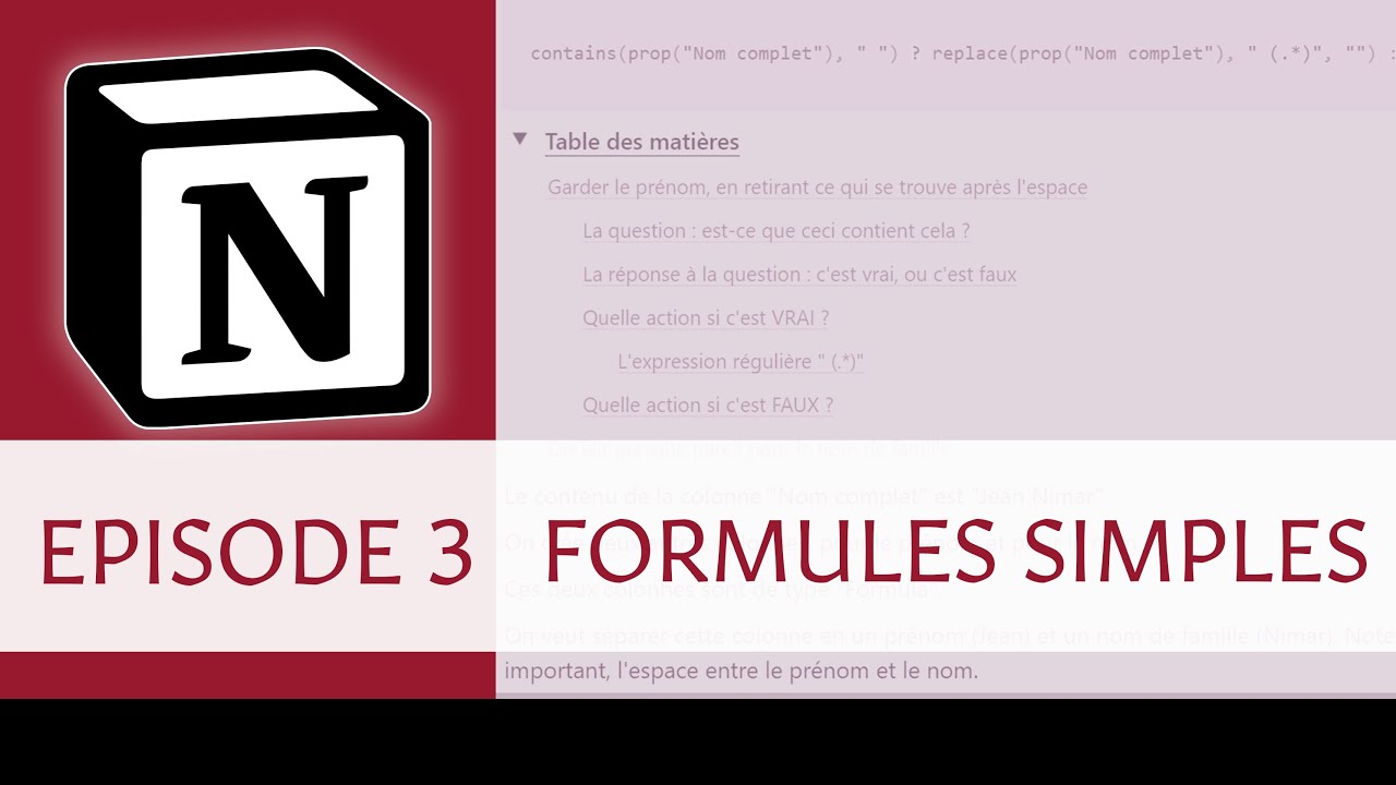 Tuto Notion - 03 - Formules simples expliquées en détail #notion