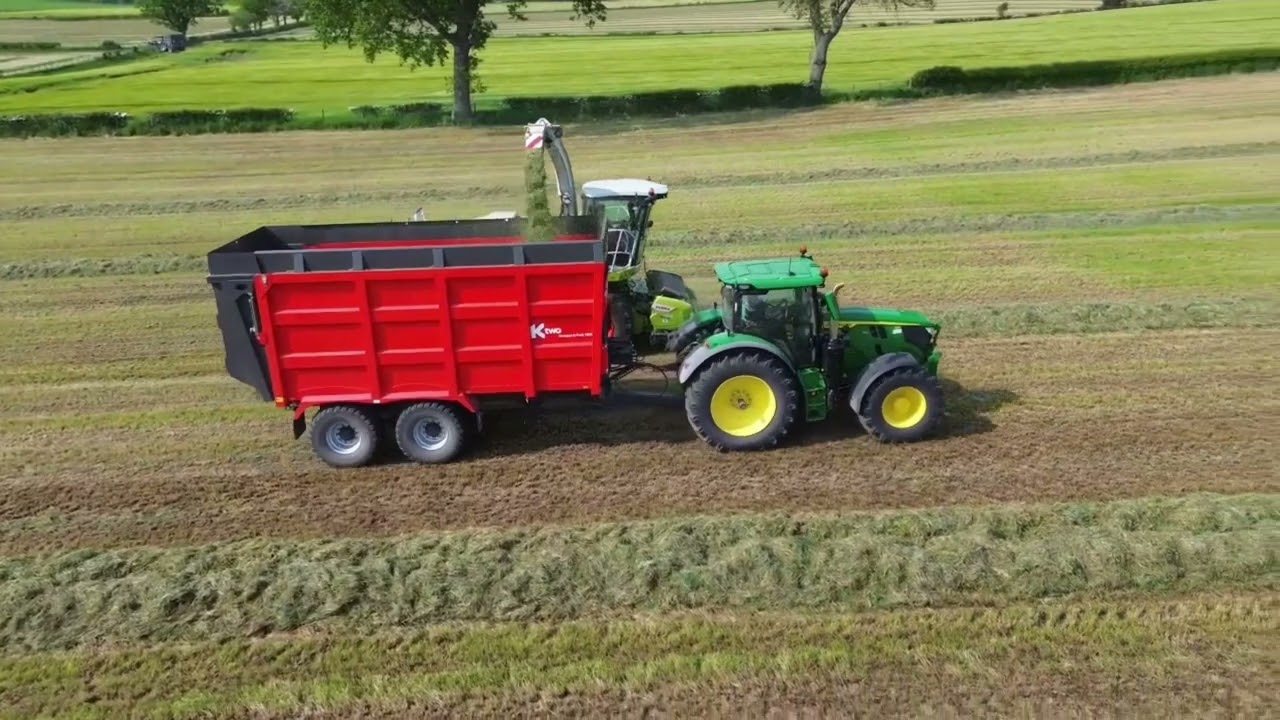 HAYTONS OF PEASTREE FARM, CUMBRIA FIRST CUT SILAGE. A.Gill agri contract, K-Two Compactor Trailers