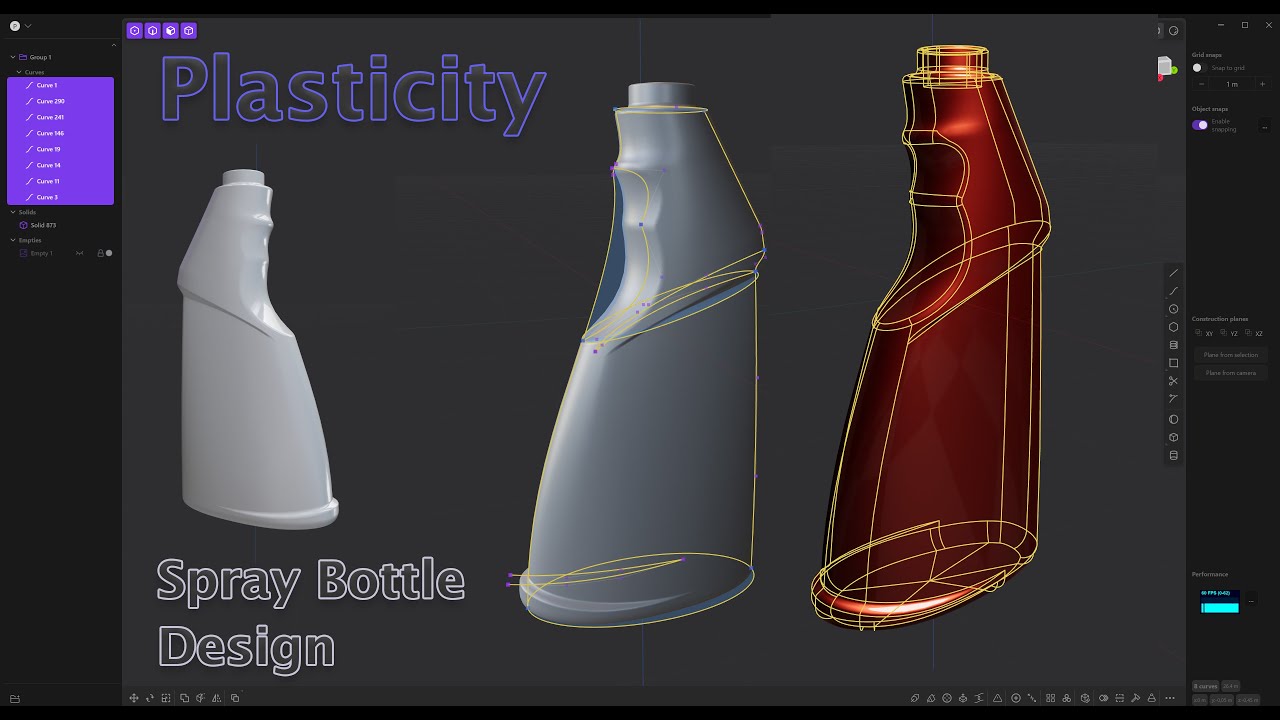 Plasticity 3D Tutorial  | Spray Bottle Design  |  Advanced Surface Modeling (Quicktip18)
