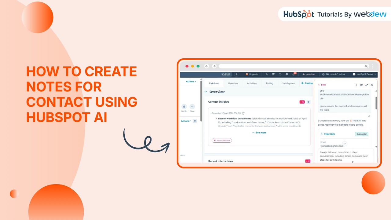 Как создавать заметки для контактов с помощью HubSpot AI