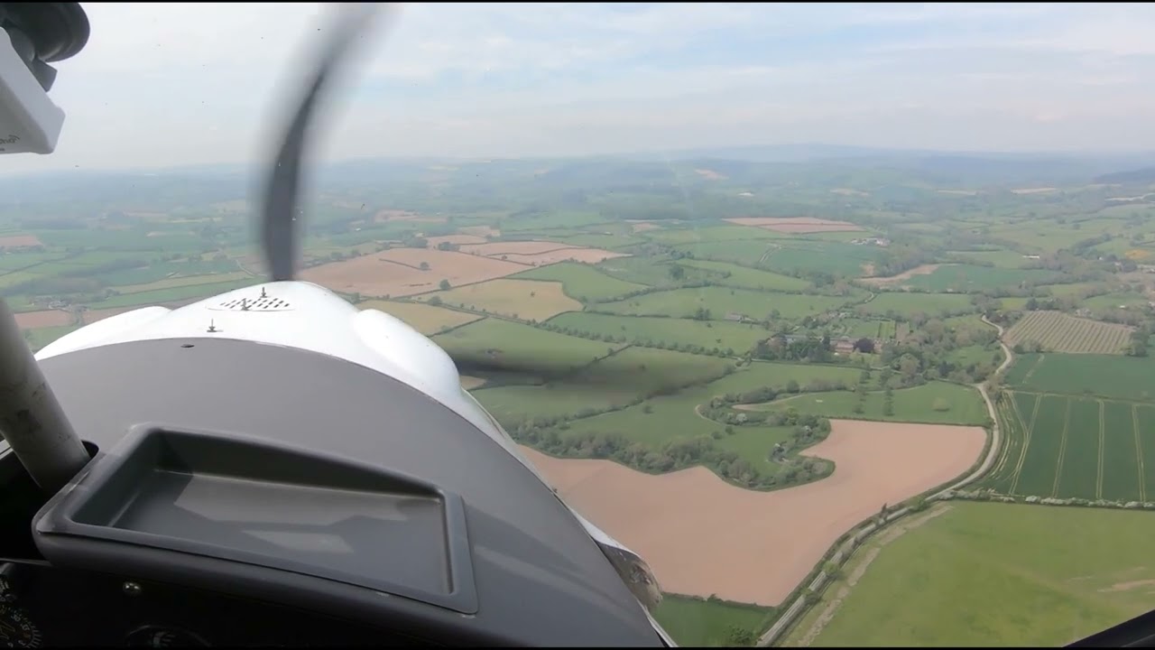 Overhead join, approach and landing at Shobdon Aerodrome in a C42 microlight