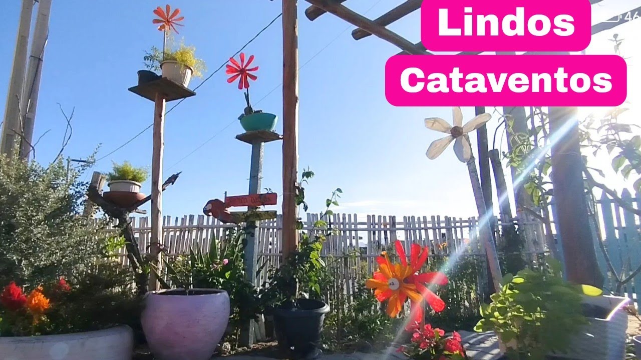 Como fazer LINDOS CATAVENTOS de garrafas pet p/seu JARDIM 