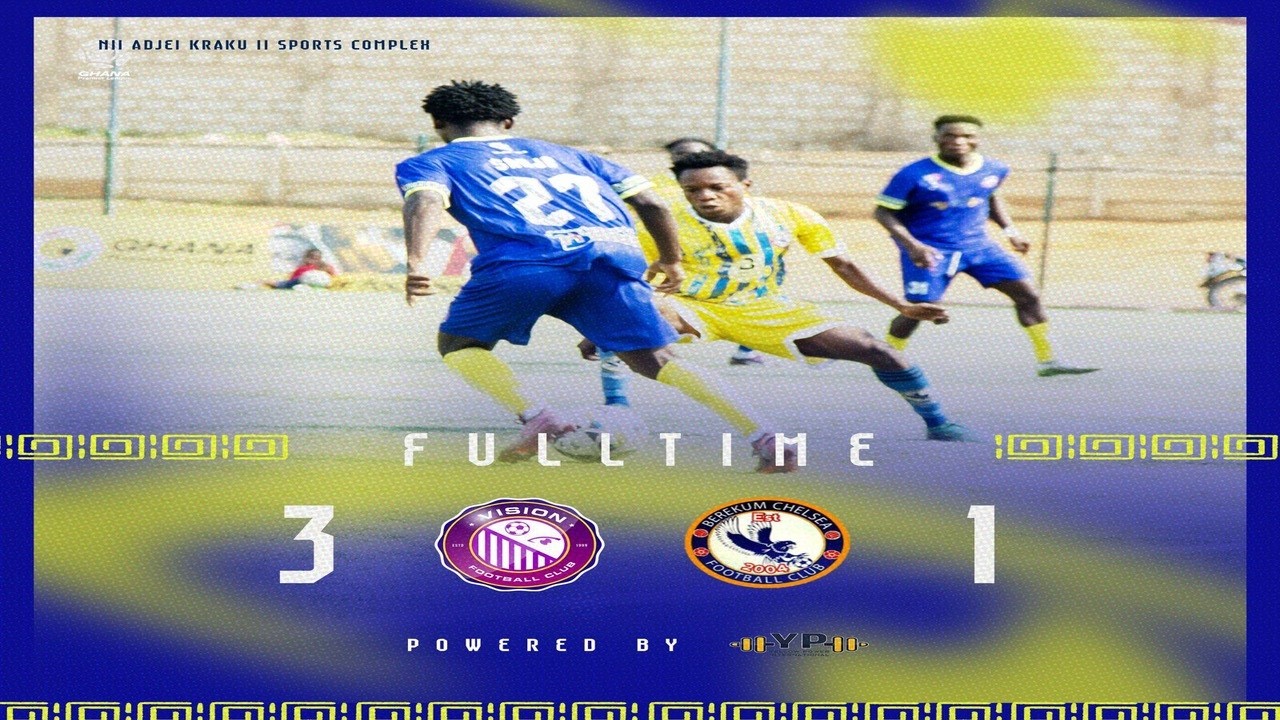 Match Highlights: Vision FC vs Berekum Chelsea (3-1) | Aqetey Brace & Larbi Goal | 2025-26 GPLMD 25