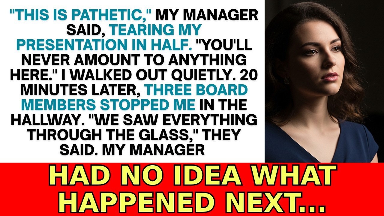 My Manager Said My Presentation Was Trash And Ripped It Up - Then The Board Members Approached Me