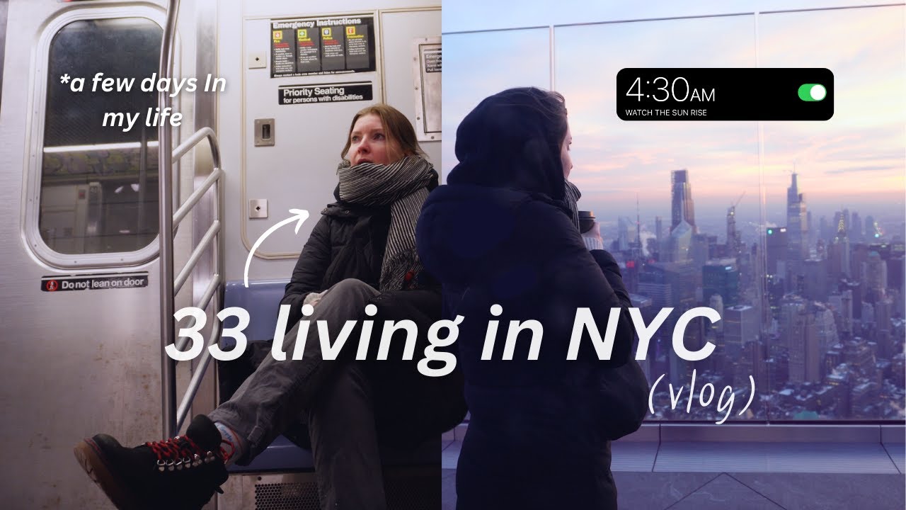 Getting outside in NYC winter *sunrise skyline views * | days in my life
