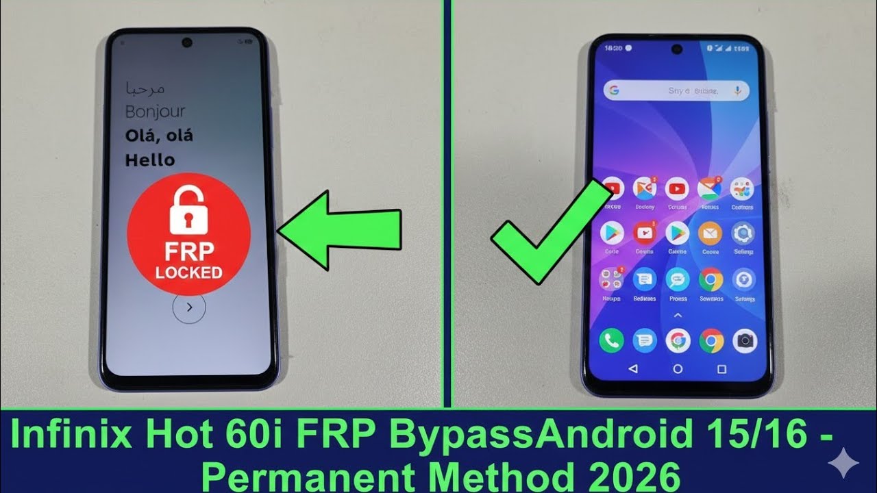 Infinix Hot 60i FRP Bypass Android 15/16 Permanent Method 2026 | No PC
