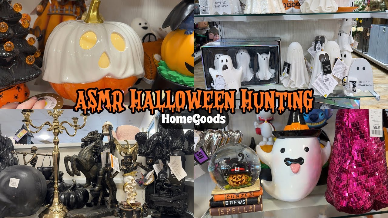 ASMR HomeGoods Halloween Decor Hunting 🕸️ | Spooky Sunday (whispered voiceover & fluffy mic sounds)