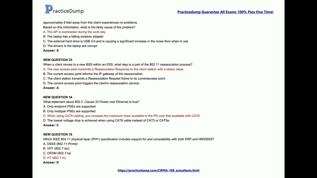 [Jul, 2022] Practicedump CWNA-108 PDF Dumps and CWNA-108 Exam Questions (26-41)