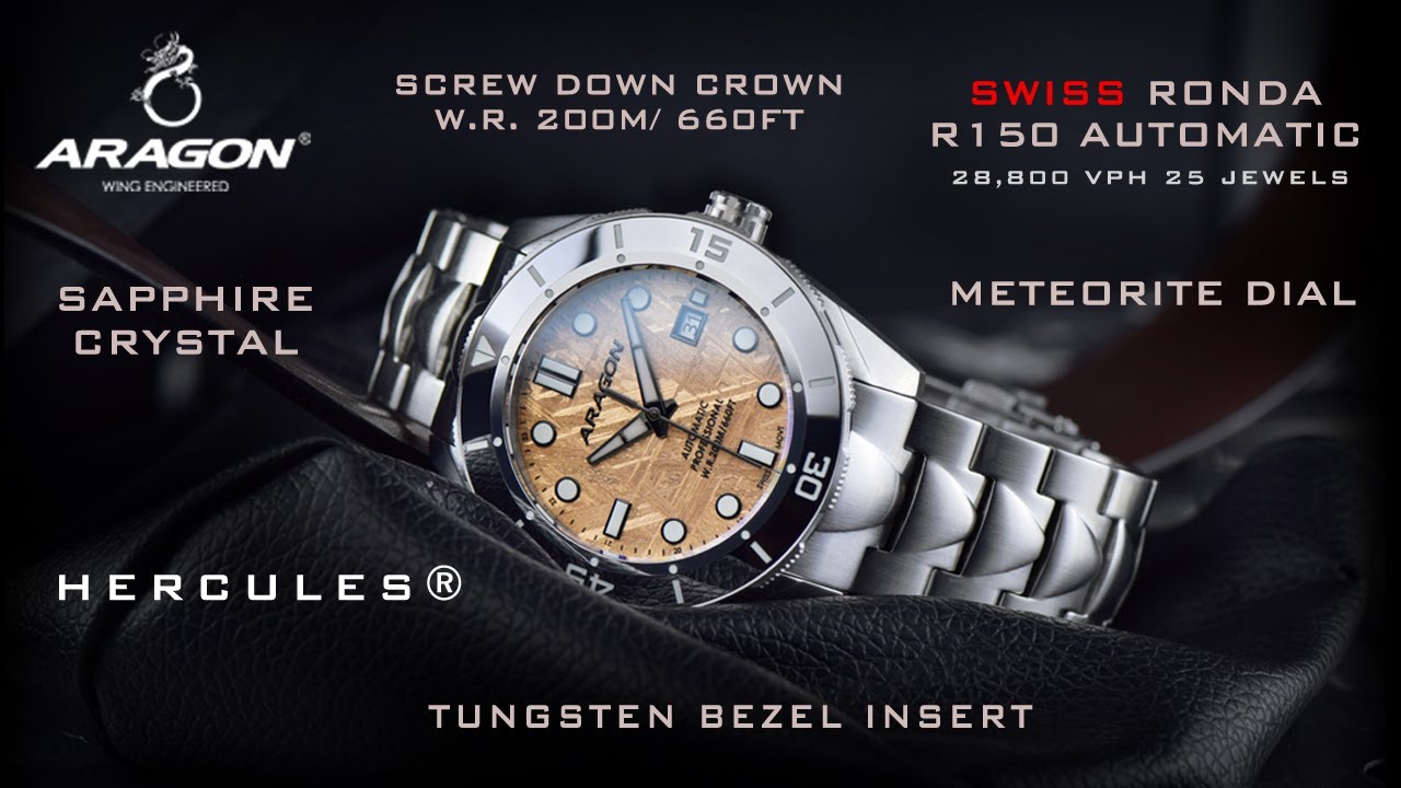 ARAGON® Hercules® Meteorite Swiss made Ronda R150 Automatic
