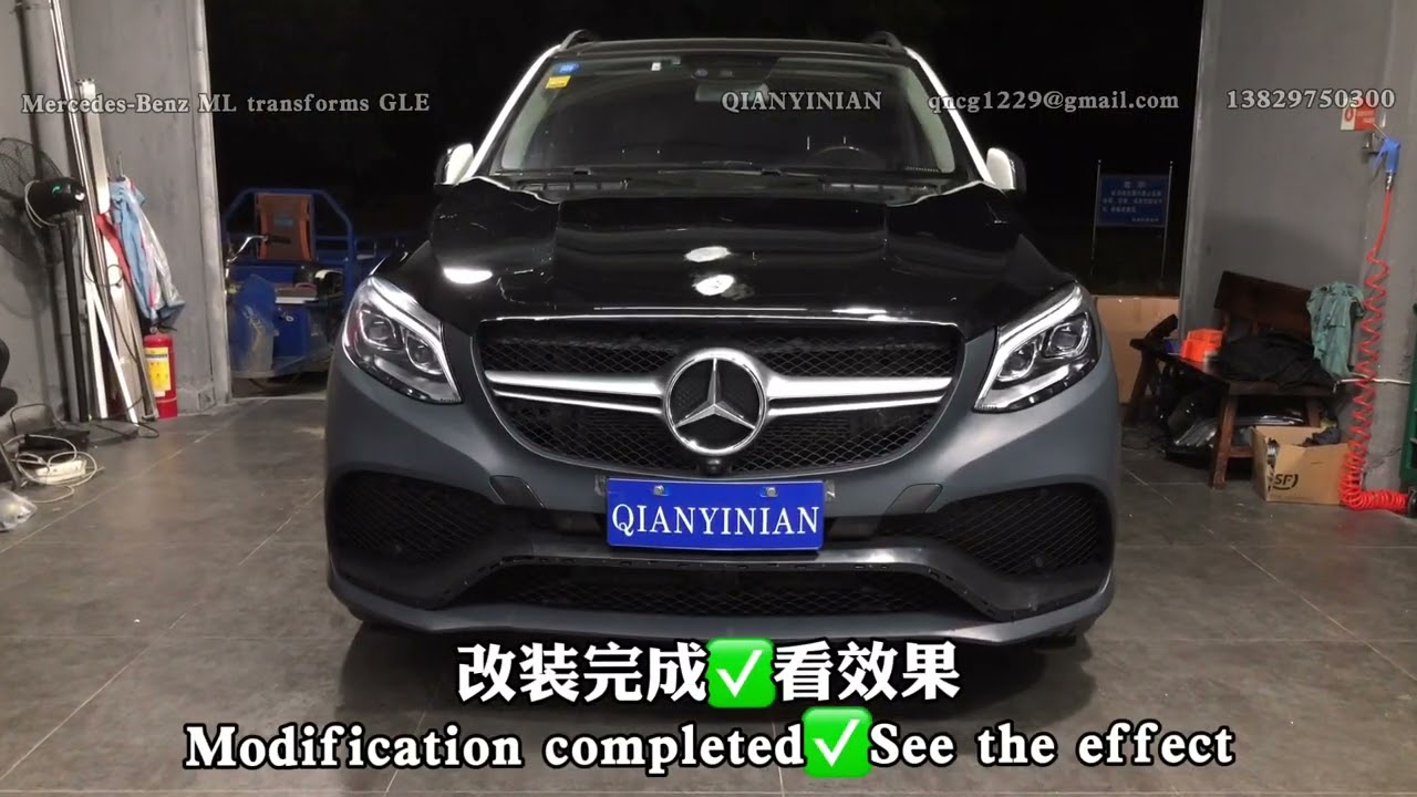 Mercedes W166 ML converted to AMG GLE 63 front and rear full body kit