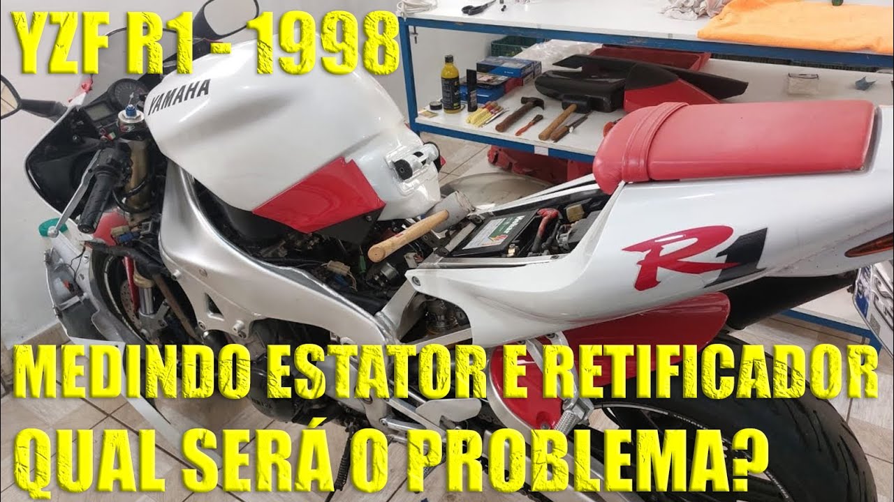YAMAHA YZF R1 - 1998 MEDINDO ESTATOR E RETIFICADOR, QUAL SERÁ O PROBLEMA?