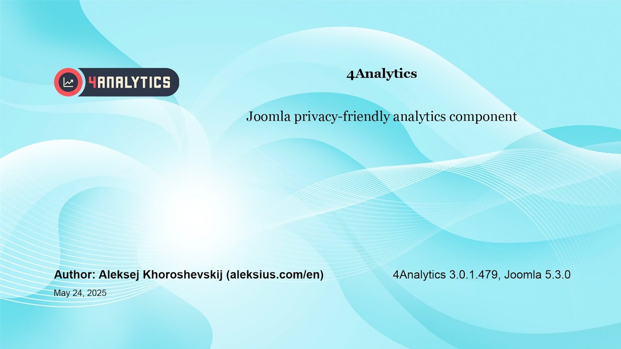 4Analytics – private analytics for Joomla