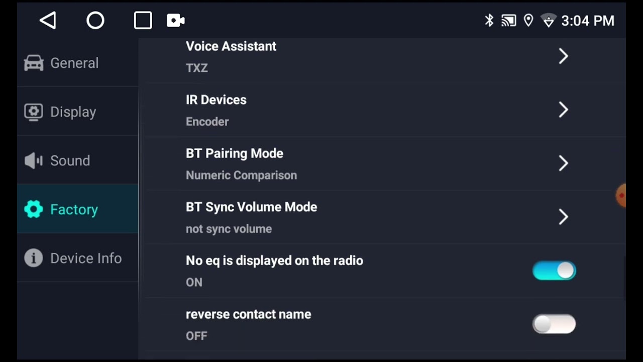 Let’s dive into the Car Settings on the FBINSE Car Stereo and see what it has to offer!