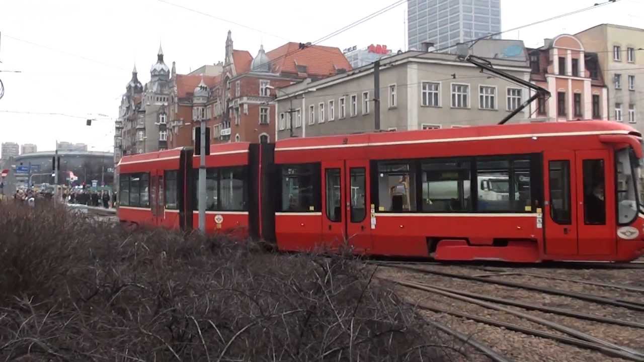 (12.03.12) Tramwaje w Katowicach (tymczasowy odcinek jednotorowy)