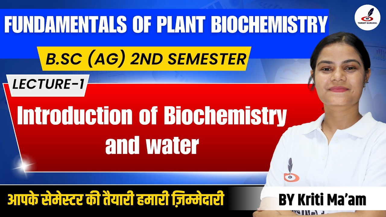 Fundamentals of Plant Biochemistry I Introduction of Biochemistry and WaterIB.Sc Agriculture 2nd Sem