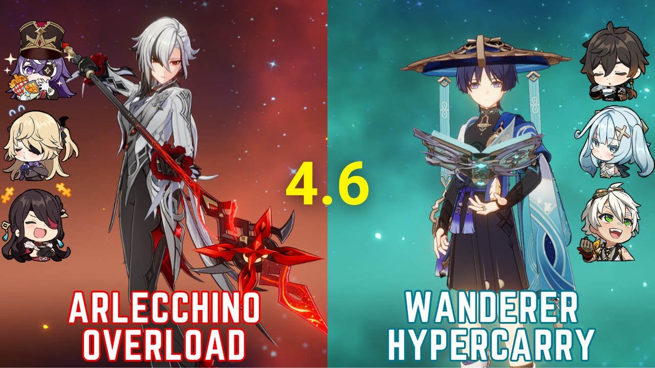 Arlecchino Overload & Wanderer Hypercarry - Genshin 4.6 Spiral Abyss Floor 12