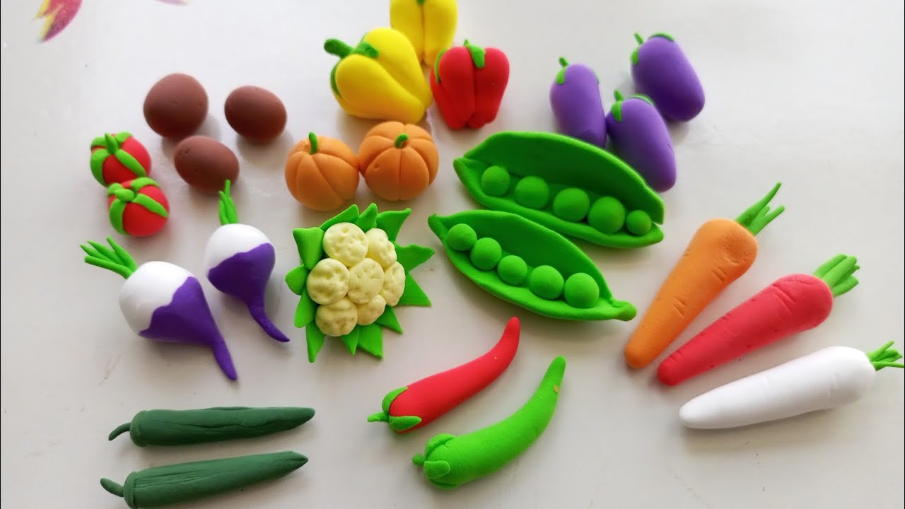 Amizinging techniques to make realistic Miniture vegetables using clay.Veggies making tutorial .