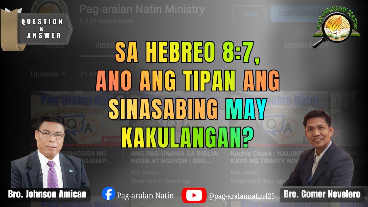 LIVE!SA HEBREO 8:7, ANO ANG TIPAN ANG SINASABING MAY KAKULANGAN? | Dec. 30, 2025
