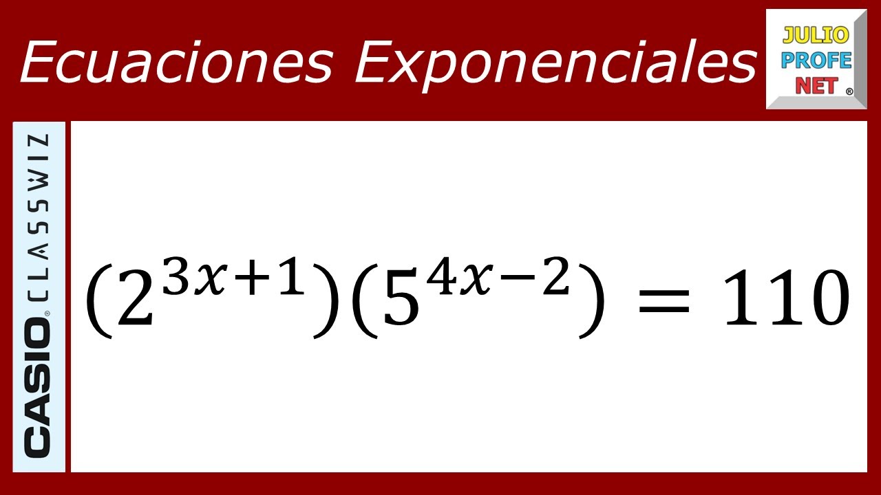 Ecuaciones exponenciales | Ej. 16 #julioprofe y #casio