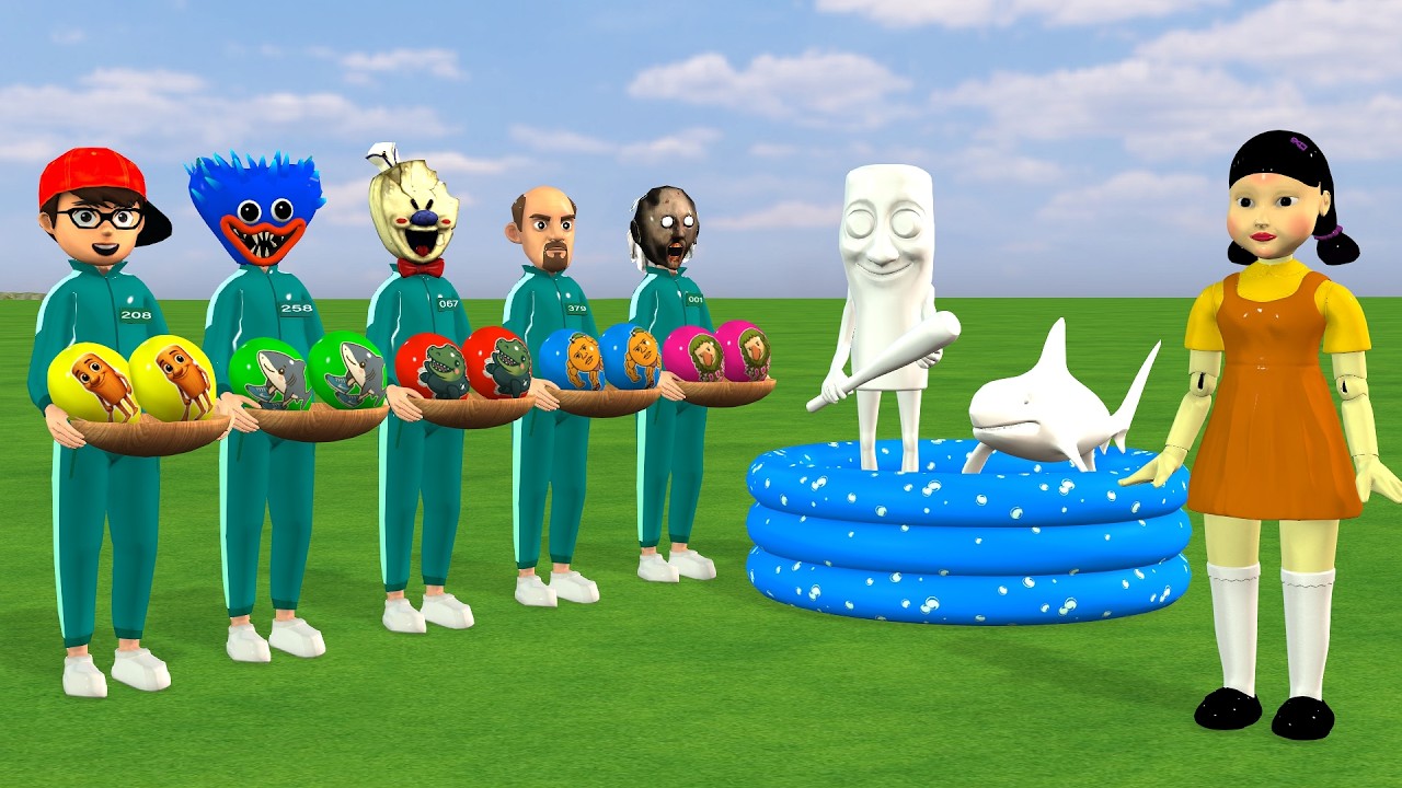 Scary Teacher 3D vs Squid Game Coloring Tung Tung Tung Sahur Brainrot Challenge