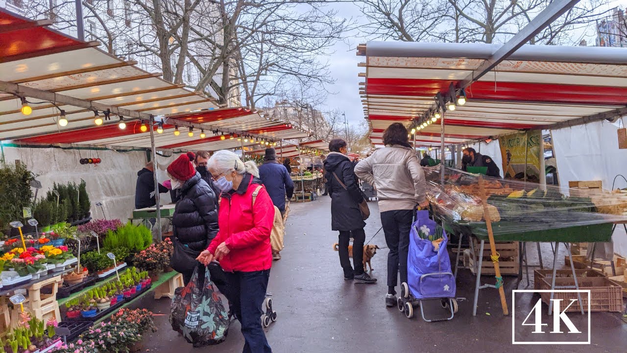 🇫🇷 Paris _ Marché Edgar-Quinet, Rue de Rennes, Duroc _ Binaural audio 🎧