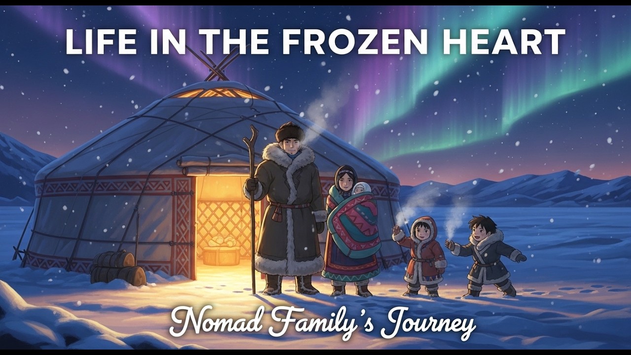 Life in the Frozen Heart Nomad Family's Journey #StudioGhibli #Animation #Nomads #Survival