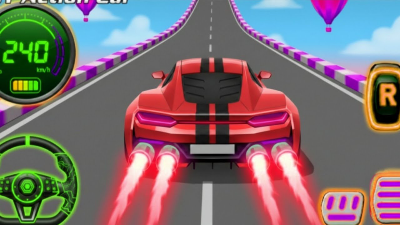Ramp Red Car Racing Flyover 3D Gameplay _ Android || Ramp Car Stunts Racing Video Car Simulator #09