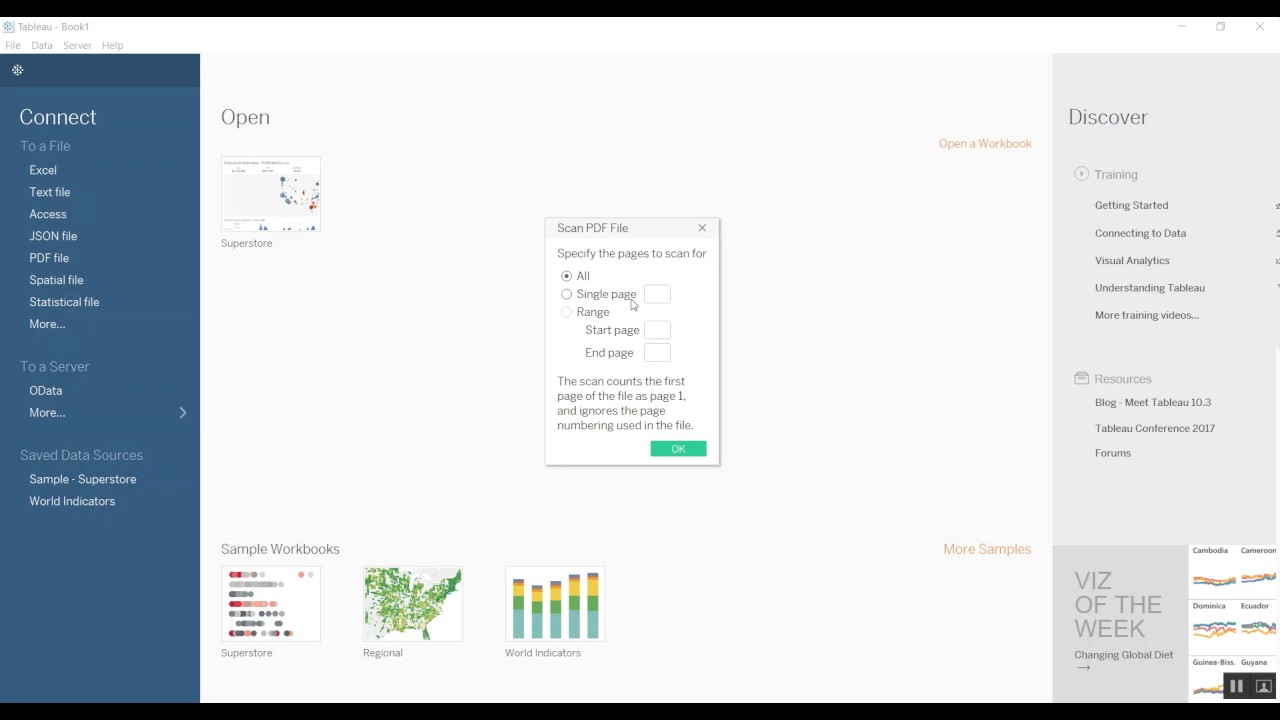 Tableau Connector to PDF