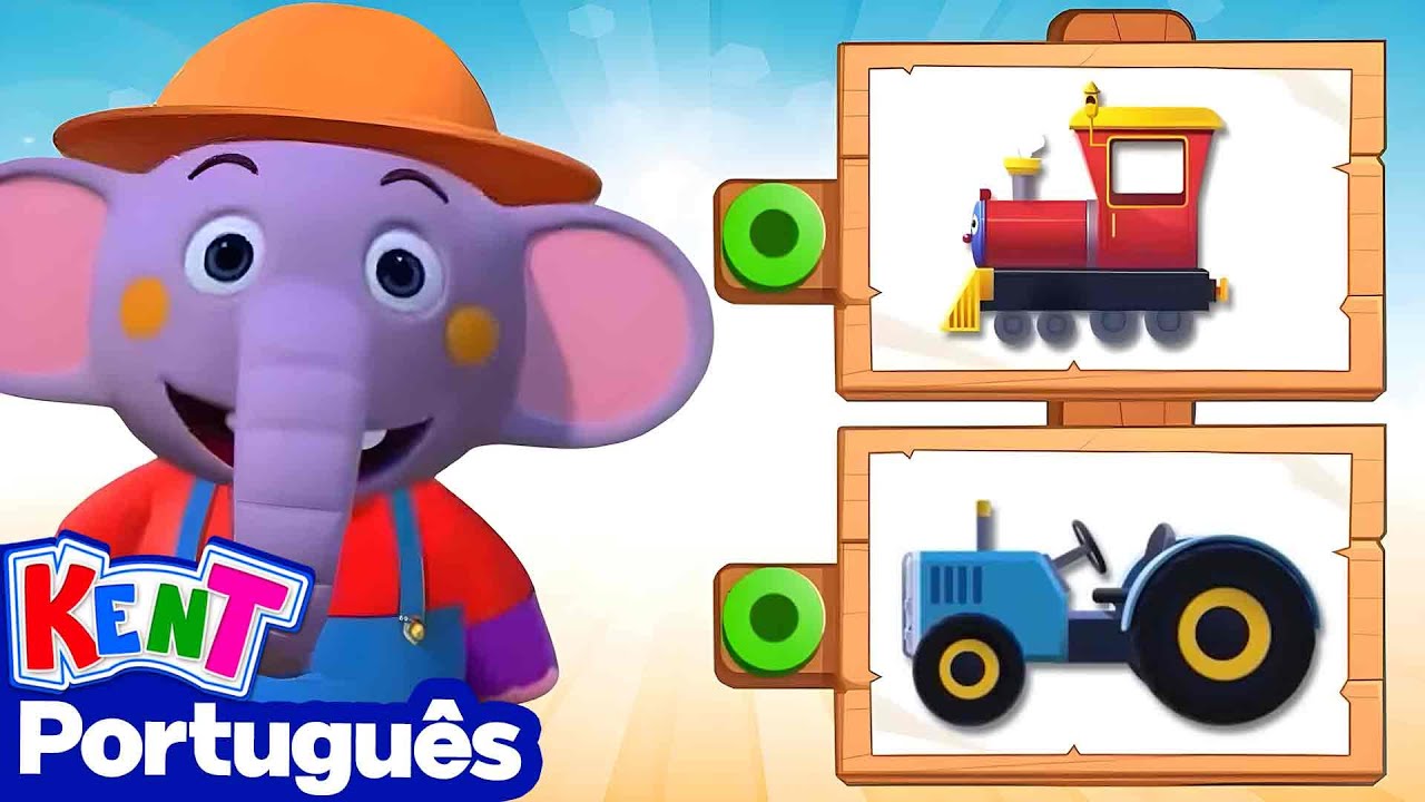 Aprenda Veículos E Profissões Para Crianças | Vídeos de Aprendizagem | Kent o Elefante
