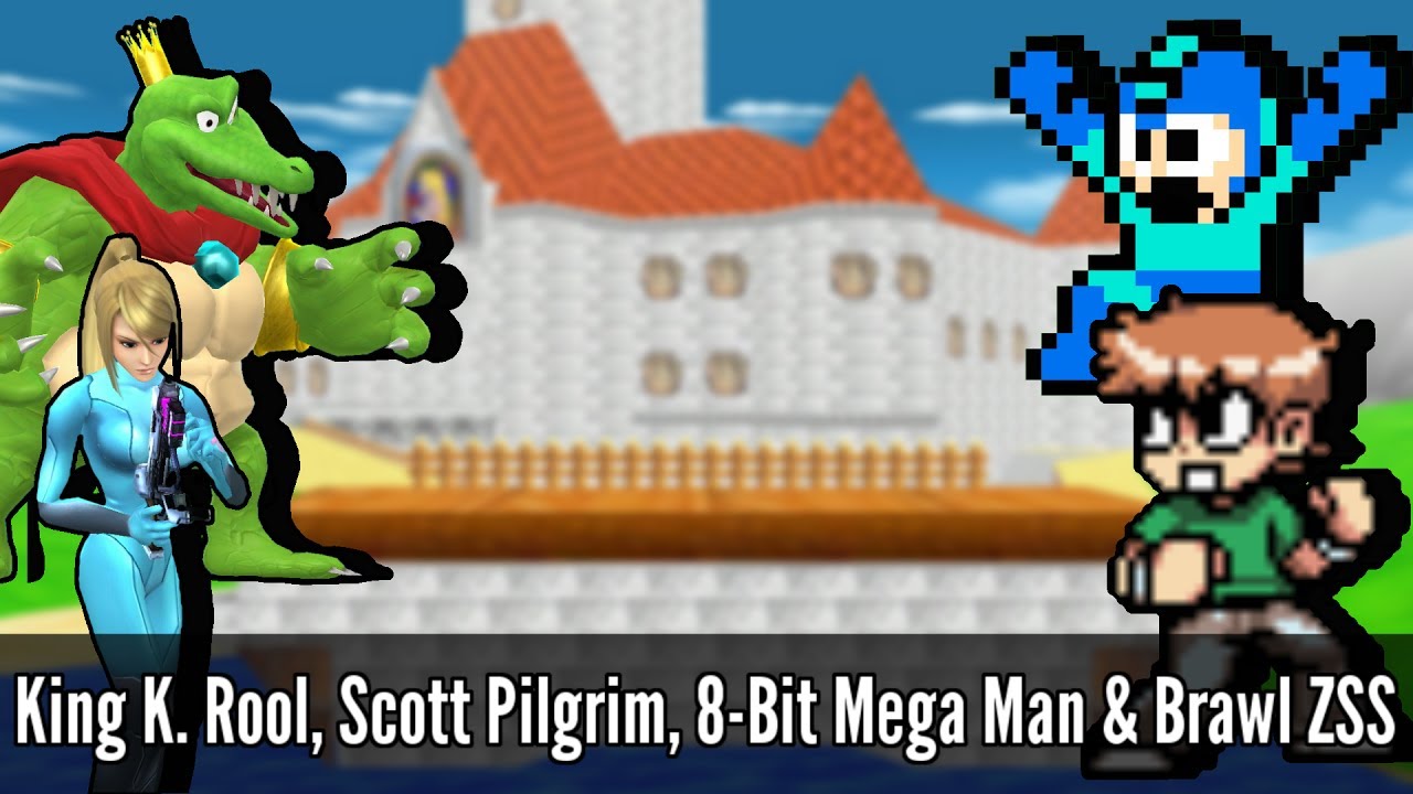 King K. Rool, Scott Pilgrim, 8-Bit Mega Man & Brawl ZSSamus - Super Smash Bros. Wii U Mods