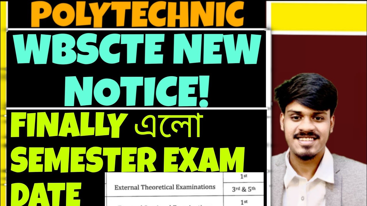 WBSCTE New Notice 2025 | West Bengal Polytechnic Semester Exam | Jexpo Voclet | Youth Hub Education