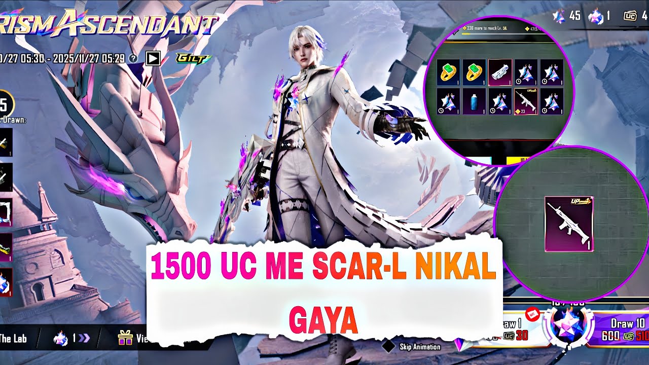 1,500 UC 🔥 NEW ULTIMATE SET PRISM ASCENDANT CRATE OPENING | SCARL LUCKIEST CRATE OPENING BGMI
