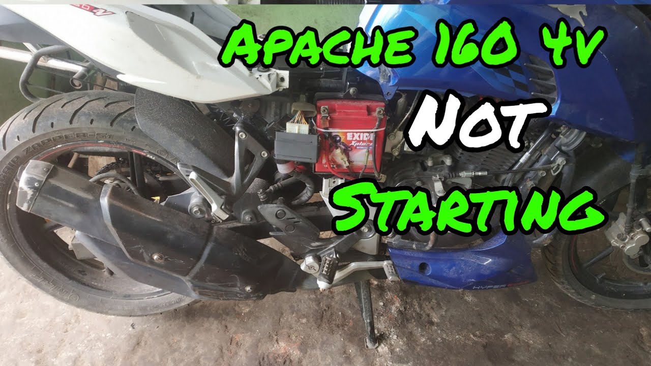 tvs apache 160 4v not starting |apache 160 4v Bs4 self start problem 😱