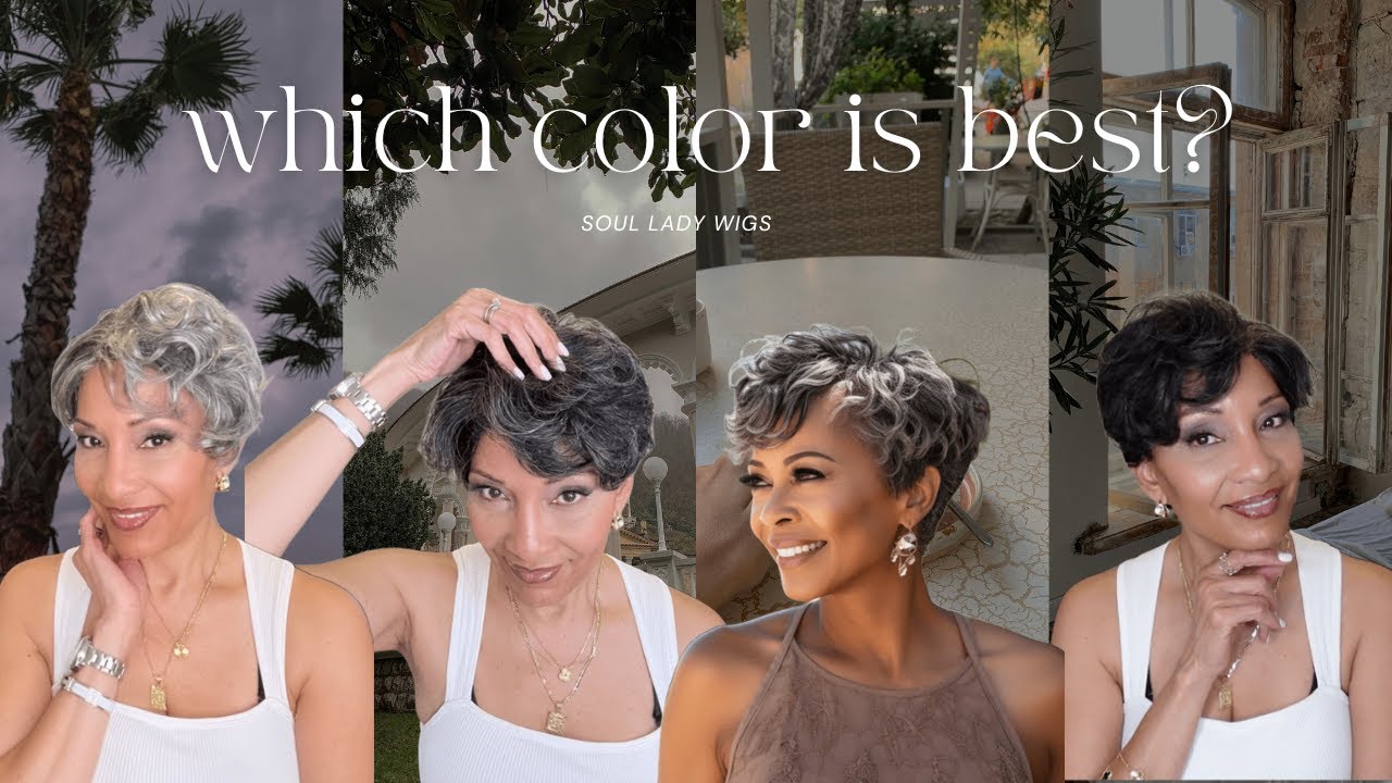 3 Different Soul Lady Wigs Salt and Pepper Color Shades Pixie Cut Human Hair Wig! Which one is best?