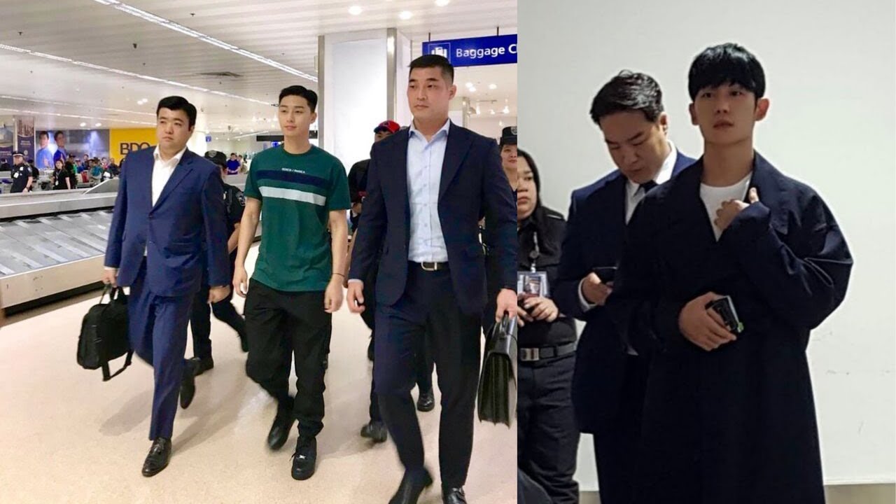 Park Seo Joon, Jung Hae In arrive in Manila