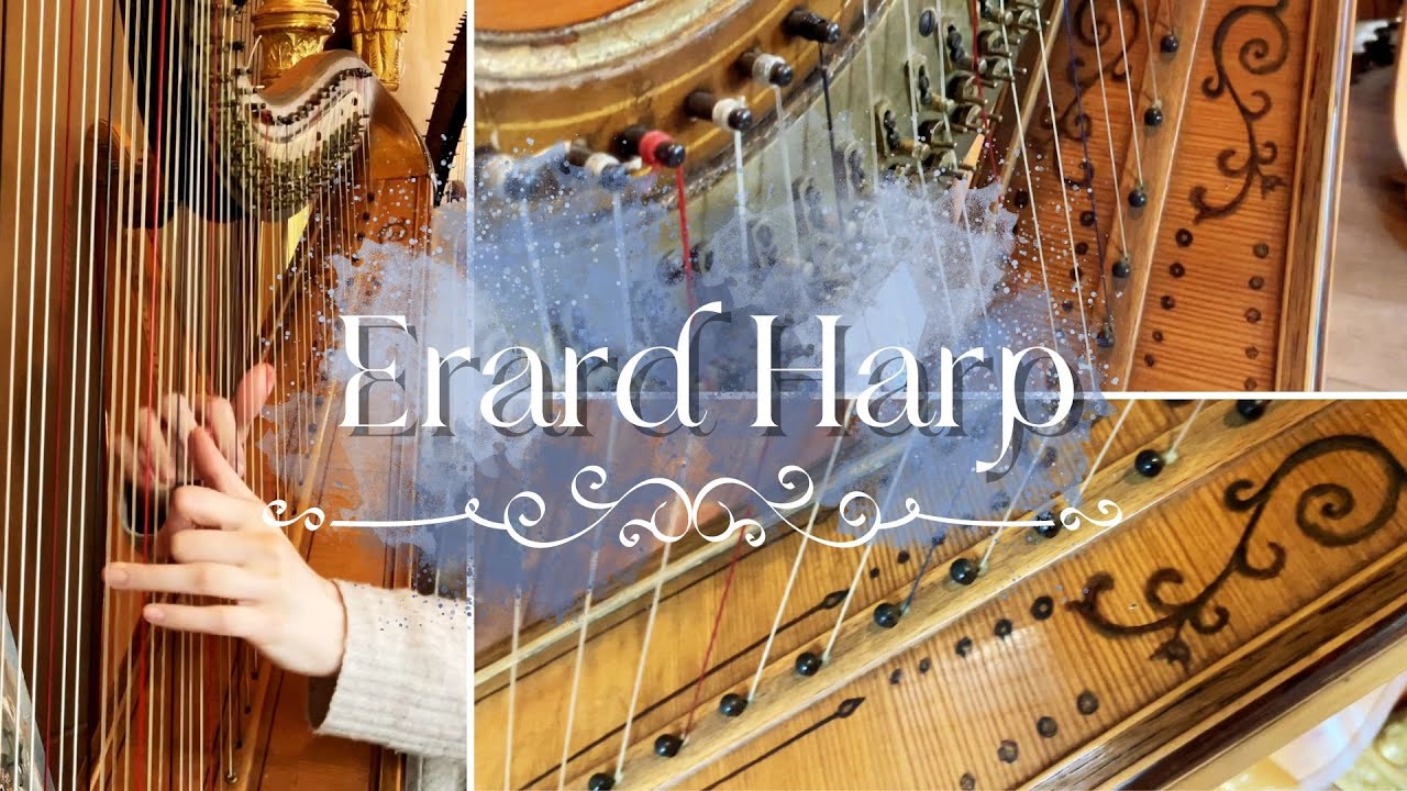 Vintage French Harp restored in our workshop | Erard Grecian harp | Green Sleeves