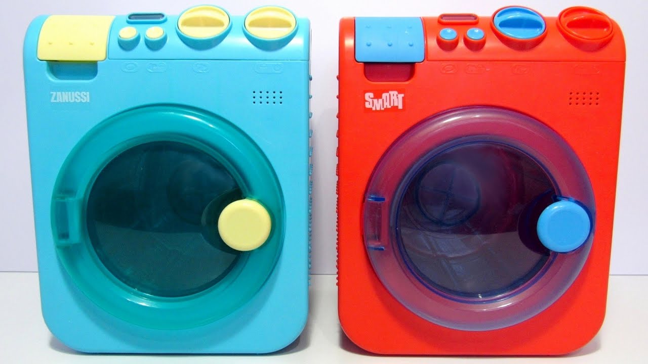 Two Toy Washing Machines Smart and Zanussi Running at the same time