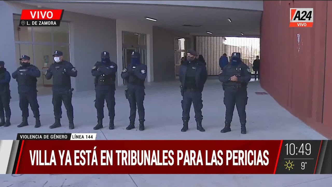 Caso Villa: lleg&oacute; el jugador a los tribunales con un cord&oacute;n policial I A24