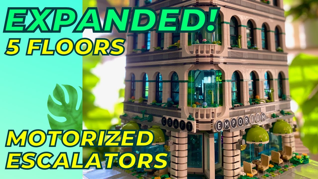 🏫 Made from scratch. Lego City Grand Emporium: motorized escalators