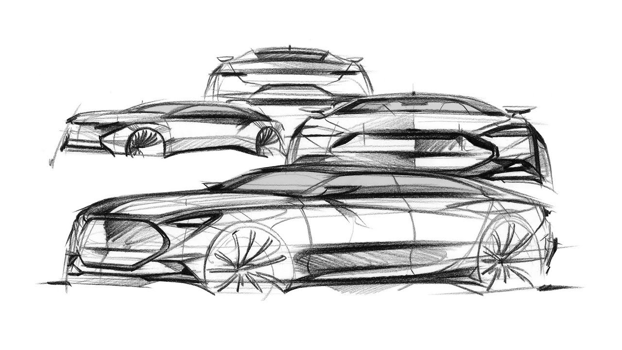 Basic car sketch(Front Quarter View)