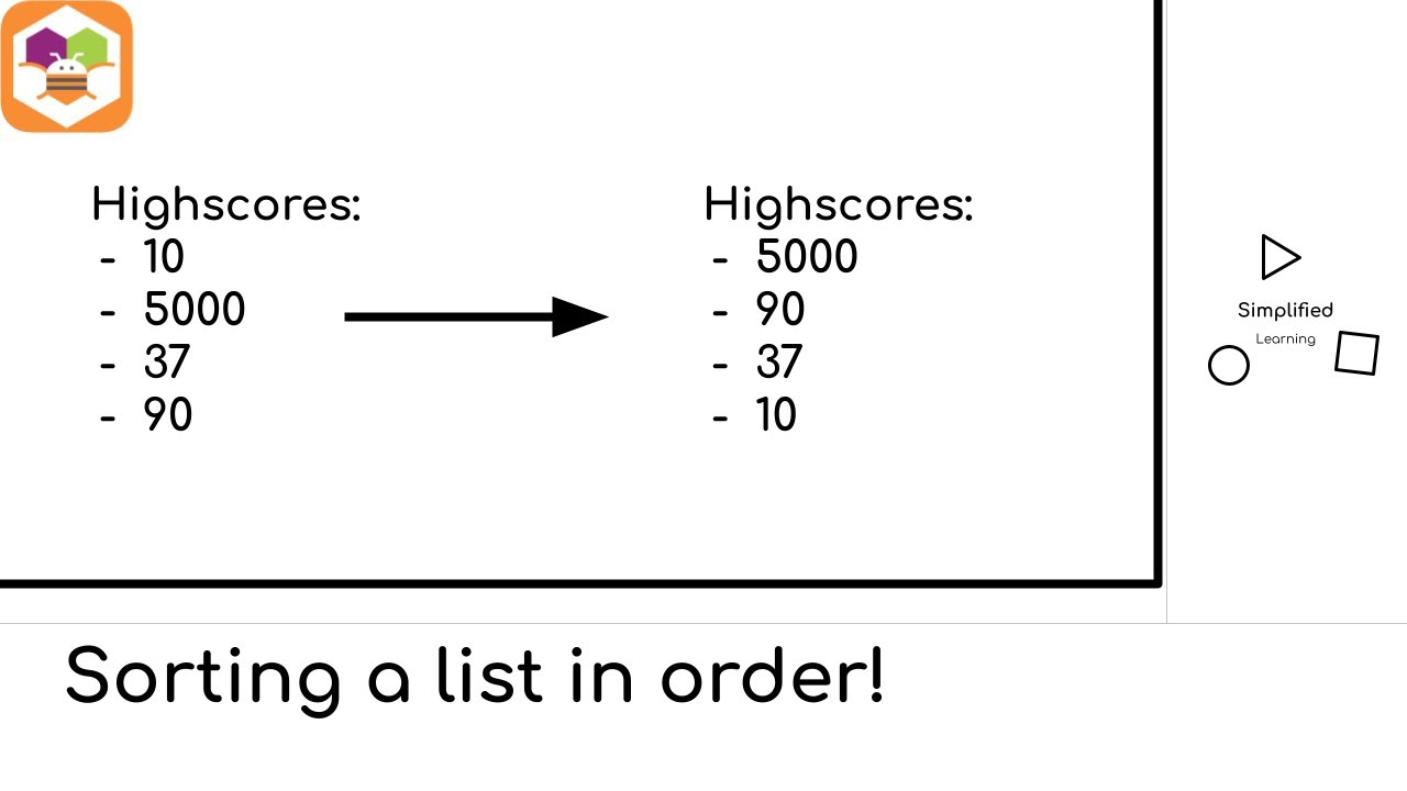 How to sort a list in MIT App Inventor (Sorting values out from highest to lowest!)