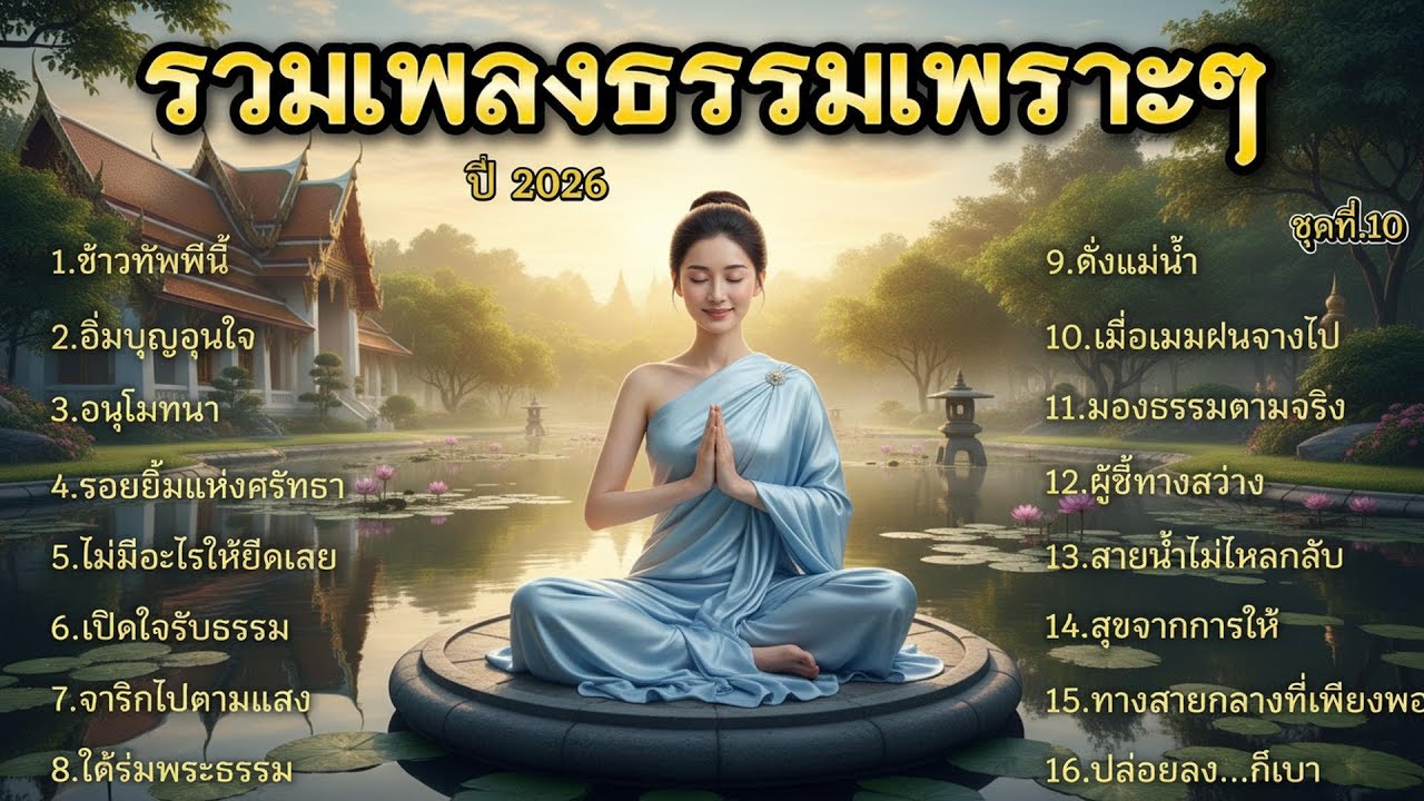 รวมเพลงธรรมเพราะๆ  ชุดที่.10 |ให้ทาน ทำบุญ | ฟังแล้วจิตใจสงบ พบเจอแต่สิ่งดี