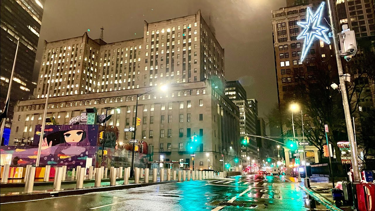 ⁴ᴷ⁶⁰ ☔️ NYC Night Rain Walk | City Ambiance Rain | Chelsea Neighborhood