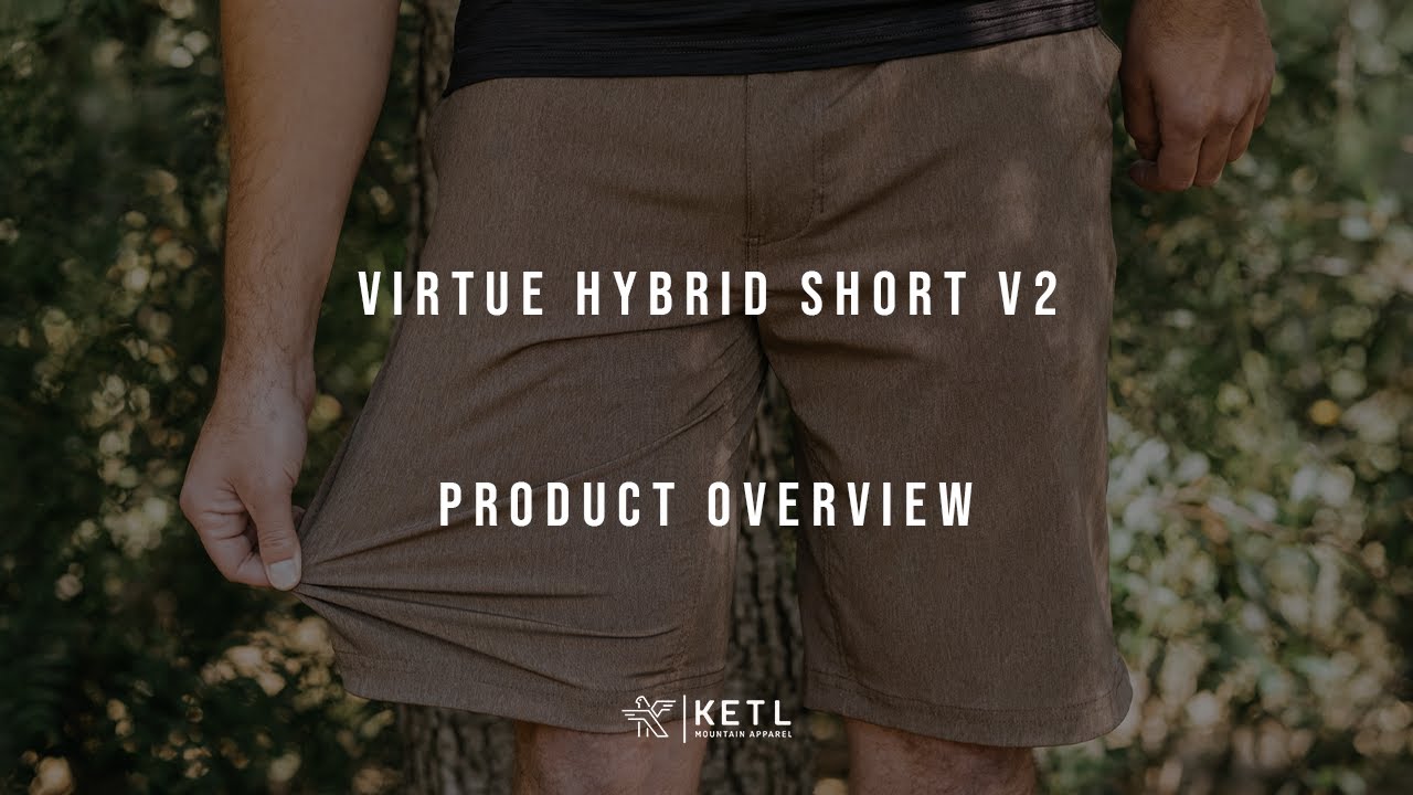 KETL Virtue Hybrid Shorts V2: Swim, Hike, Travel, Lounge - Men's Hiking Chino Style Lightweight