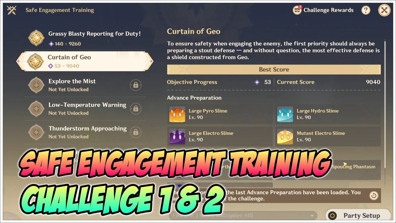 Ruins Exploration: Fieldwise Center, Safe Engagement Training Challenge 1 & 2 - Genshin Impact
