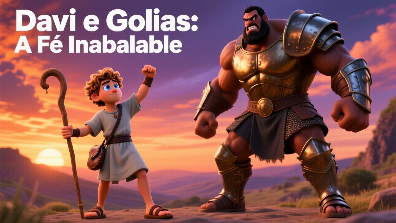 Davi e Golias  A Fé Inabalável   #HistóriaBíblica #DaviEGolias #Fé #Coragem